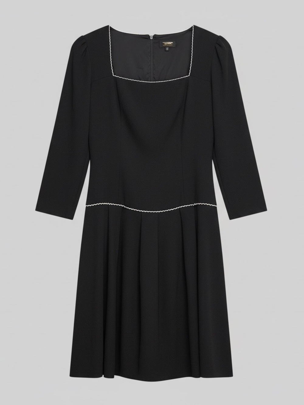 Alexia Admor Black A-Line Dress with White Trim